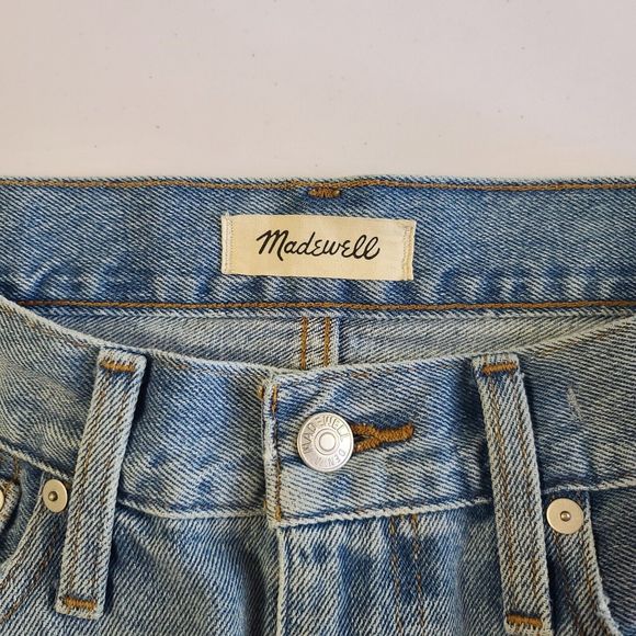 Madewell Mom Jean Short Women's Size 27 Cutoff Distressed Blue Denim - Picture 5 of 12